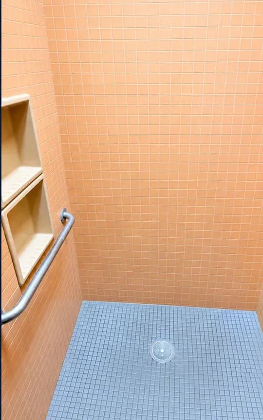 After: tiled shower